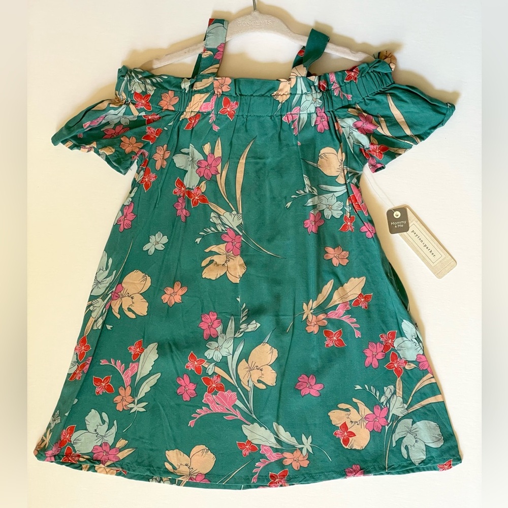 Peyton & Parker 2T Floral Dress Mommy & Me Green w/ Flowers Ruffles Toddler NWT